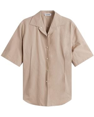 Jil Sander Short Sleeve Boxy Fit Shirt - Brown