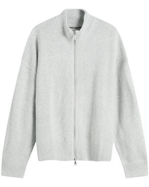 MKI Miyuki-Zoku Mohair Blend Knit Track Jacket - White
