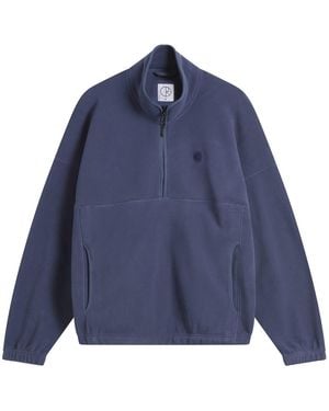 POLAR SKATE Ivan Half Zip Fleece Sweatshirt - Blue