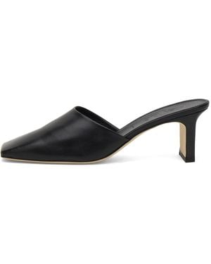Aeyde Blithe Square Toe Mules - Black