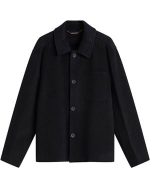 Percival Double Faced Wool Overshirt - Black