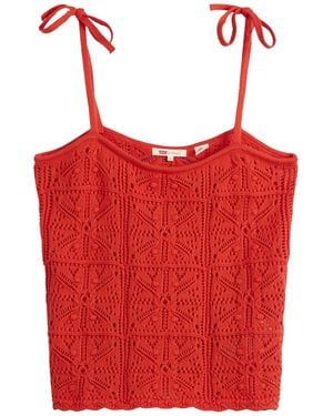 Levi's Abbey Tie Shoulder Crochet Tank - Red