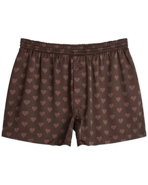 Skims Sateen Sleep Boxers - Brown