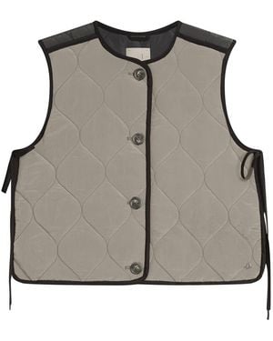 Stel Contrast Quilted Vest Jacket - Gray