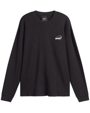 BOILER ROOM Waffle Long Sleeve T-Shirt - Black
