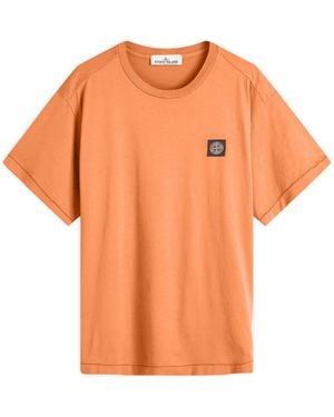 Stone Island Patch Logo T-Shirt - Orange