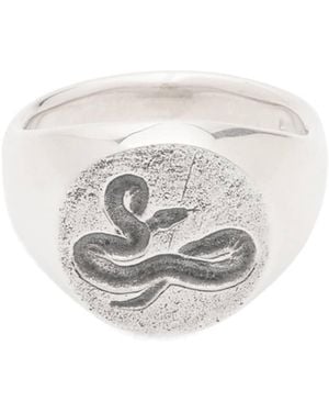 Frederick Grove Snake Signet Ring - White