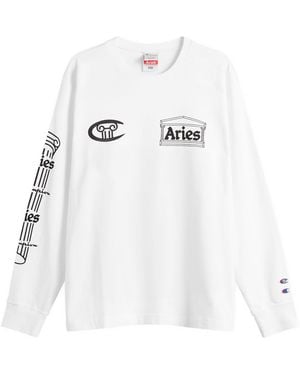 Champion X Aries Stars Long Sleeve T-Shirt - White