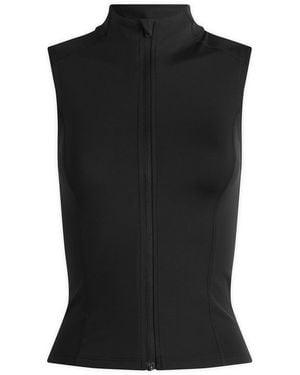 Tala Skinluxe Sleeveless Zip Through Running Top - Black