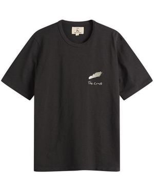 Folk Slub Embroidery T-Shirt - Black
