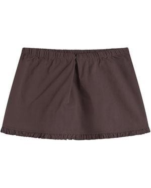 Deiji Studios Flounce Mini Skirt - Brown