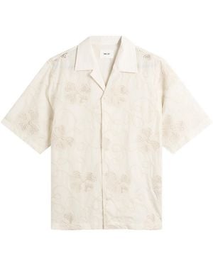 NN07 Ben Embroidered Vacation Shirt - Natural