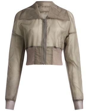 Rick Owens Dracucollar Cropped Bomber Jacket - Grey