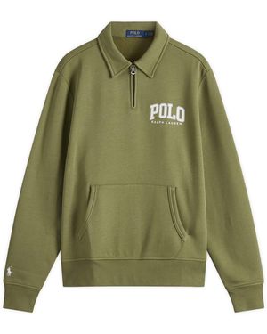 Polo Ralph Lauren Polo Arch Applique Half Zip Sweatshirt - Green