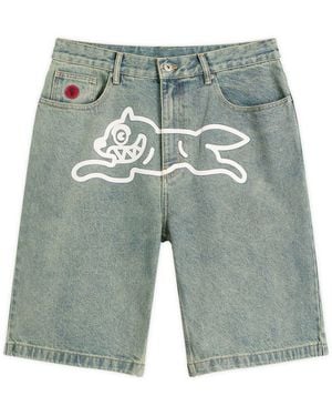ICECREAM Running Dog Denim Shorts - Blue