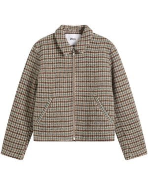 Won Hundred Dutton Houndstooth Wool Jacket - Brown