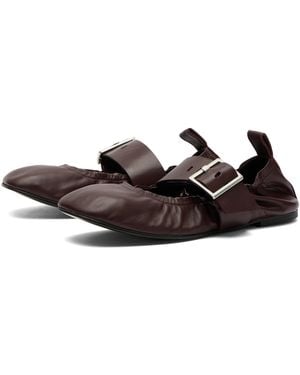 Alohas Sarea Leather Ballet Flat Shoes - Brown