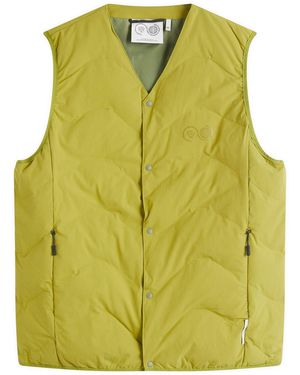 Purple Mountain Observatory Waves Quilted Gilet - Green
