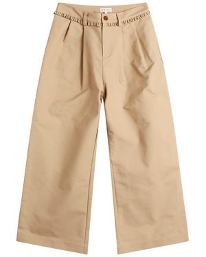 My Mum Made It Pleat Cotton Trousers - Natural