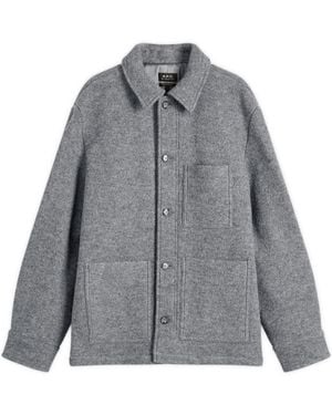 A.P.C. Emile Felted Wool Chore Jacket - Gray