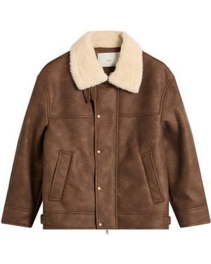 DUNST Faux Shearling Jacket - Brown