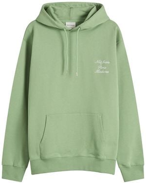 Drole de Monsieur Calligraphy Slogan Hoodie - Green