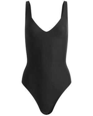 Skims Body Unlined Plunge Thong Bodysuit - Black
