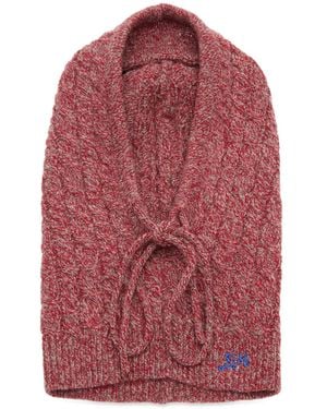 Damson Madder Over The Head Hood - Red