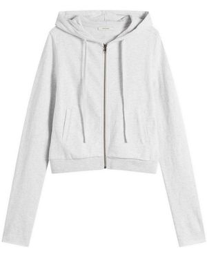 Entire studios Lightweight Crop Zip-Up Hoodie - White