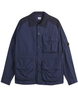 C.P. Company Flatt Nylon Multi Pocket Lens Jacket - Blue