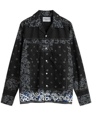 Nomarythm Textile Overdyed Bandana Print Shirt - Black