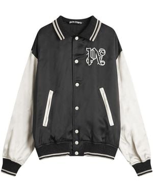 Palm Angels Gothic Logo Varsity Jacket - Black