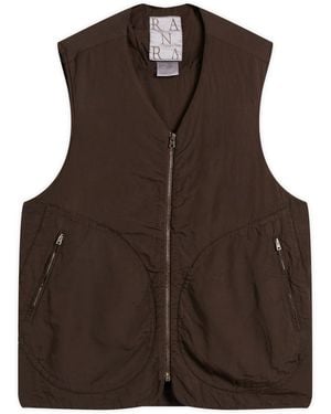 RANRA Mill Viscose Cotton Vest - Brown
