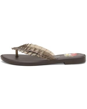 Melissa X Ganni Leopard Flip Flop Slim - Brown