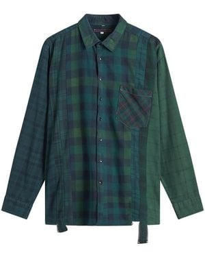 Needles 7 Cuts Over Dyed Flannel Shirt - Green