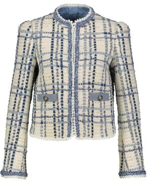 Maison Common Blazerjacke aus Tweed mit Pailletten - Blau