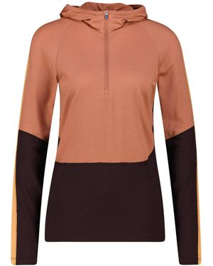 Icebreaker Langarmshirt mit Kapuze aus Wolle SONEBULA Slim Fit - Schwarz