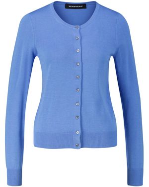 Repeat Cashmere Feinstrickjacke aus Baumwollmischung - Blau