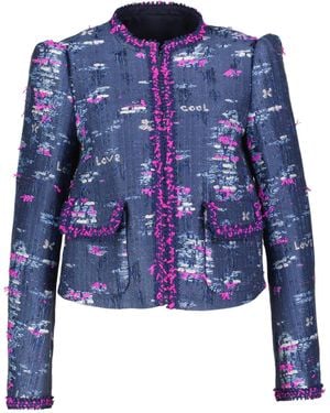Maison Common Blazer aus Tweedjacquard - Blau