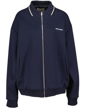 Miu Miu Blouson aus Pique OUTERWEAR - Blau