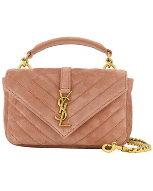 Saint Laurent Umhängetasche COLLEGE SUEDE MINI - Braun