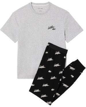 Lacoste Pyjama Set Loose Fit - Weiß