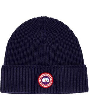 Canada Goose Strickmütze aus Wolle BEANIE - Blau
