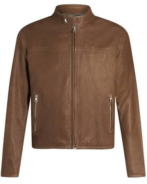 Etro Lederjacke - Braun