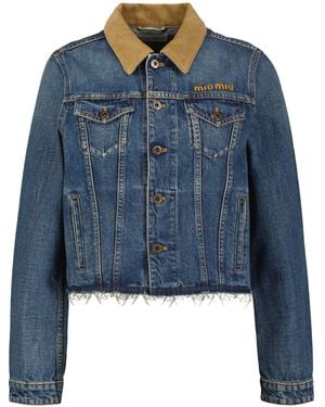 Miu Miu Jeansjacke Slim Fit - Blau