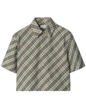 Burberry Bluse Kurzarm mit -Design - Grau