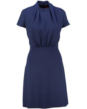 HUGO Minikleid aus Krepp KIMENI - Blau