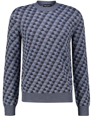Giorgio Armani Strickpullover aus Wolle - Blau
