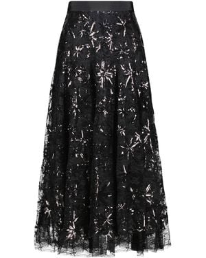 Maison Common Spitzenrock mit Pailletten - Schwarz