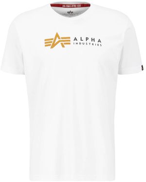Alpha Industries T-Shirts Alpha Label T Puff Print - Weiß